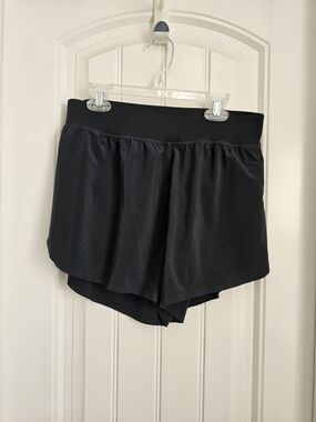 CRZ YOGA Black Layered Athletic Shorts